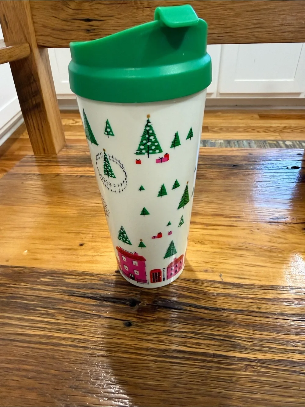Kate Spade New York Christmas Travel Tumbler with Green Lid